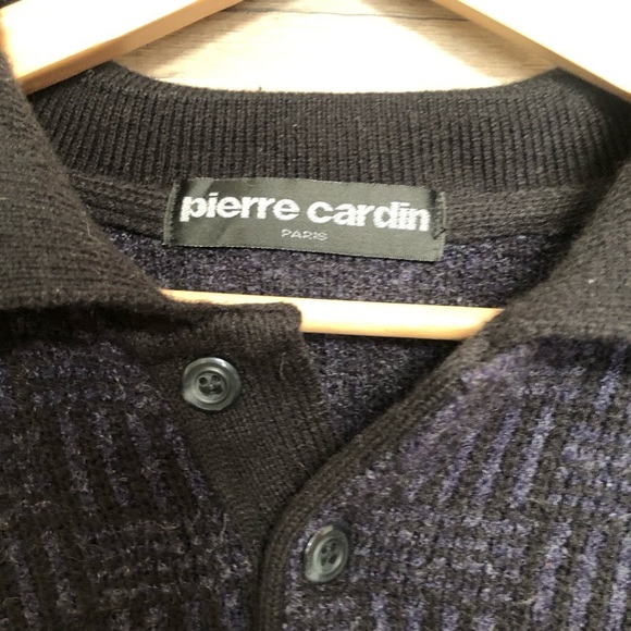 Vintage Pierre Cardin Wool Blend Pullover Cozy Quarter Buttoned Sweater Medium - Picture 2 of 8